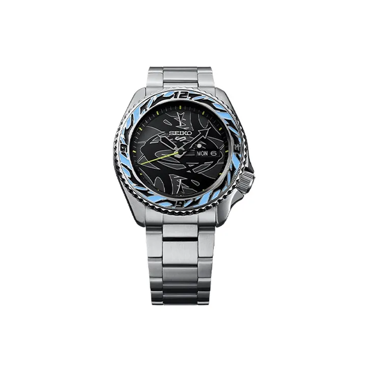 SEIKO Seiko5 Collection Automatic Mechanical Movement Stainless Steel Strap Watch Men's Watches Black Dial-0