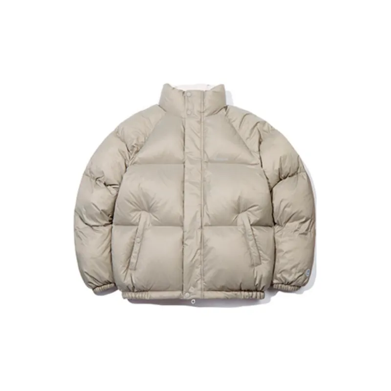 COVERNAT Stand Collar Loose Fit Thickened Regular Edition Down Jacket Unisex Light Beige Yellow-1