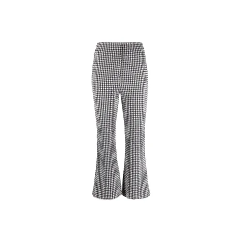 NANUSHKA Gingham Cropped Kick-flare Trousers