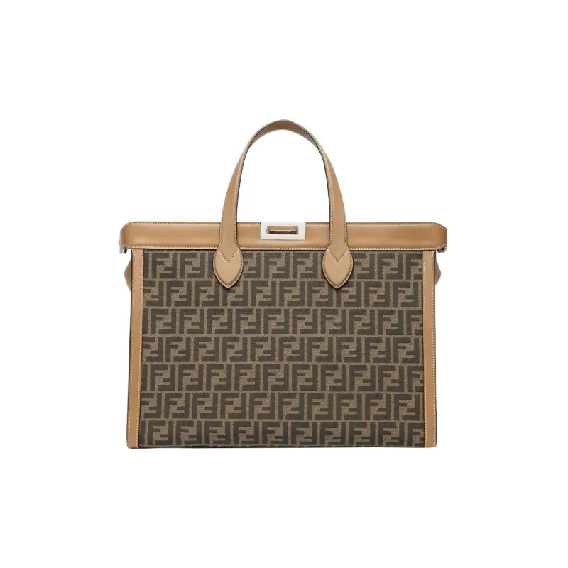 FENDI Polyester Shoulder Bag Crossbody Bag Handbag Men's Brown-1