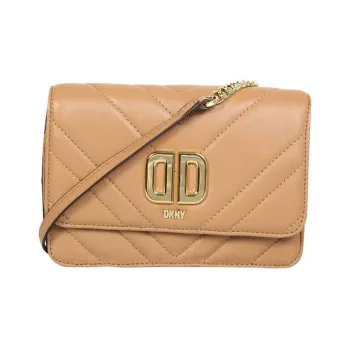 DKNY Leather Crossbody Bag, Shoulder Bag Regular Women's Light Umber