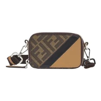 FENDI Artificial Leather Camera Bag Shoulder Bag Crossbody Bag Mini Men's Brown