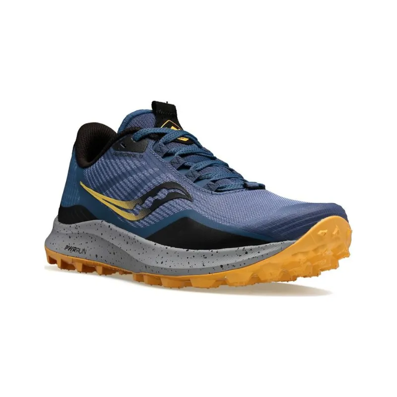 Saucony Peregrine 12 Running Shoes Women's Low Top Blue Gold-2