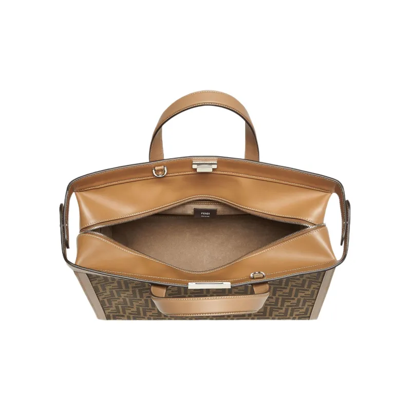 FENDI Polyester Shoulder Bag Crossbody Bag Handbag Men's Brown-4