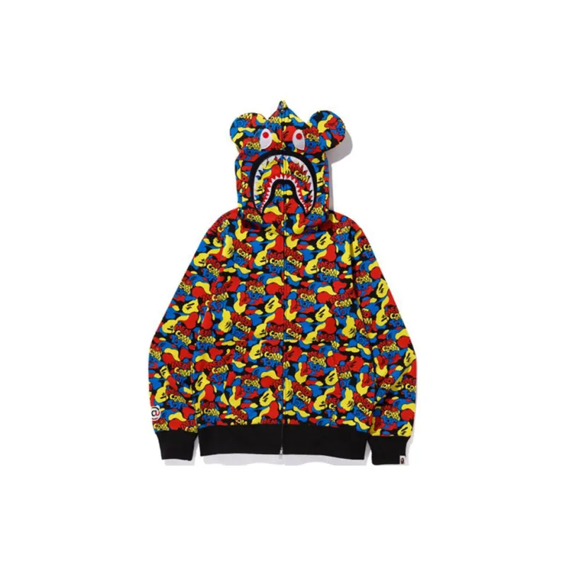 Bape X Medicom Toy Camo Bear Shark Full Zip Hoodie-1