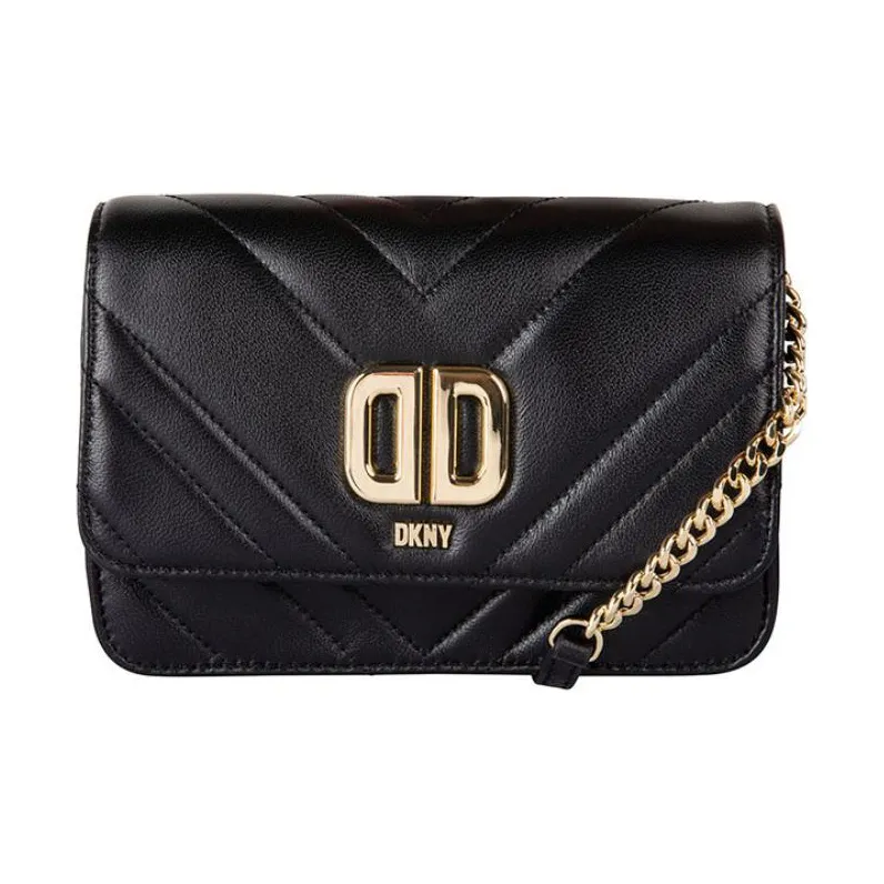 DKNY Leather Crossbody Bag Shoulder Bag Women's Black-0