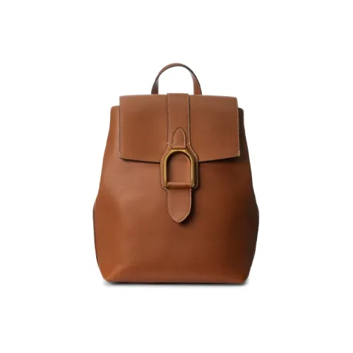 Polo Ralph Lauren Full-grain Calf Leather Backpack Women's Brown