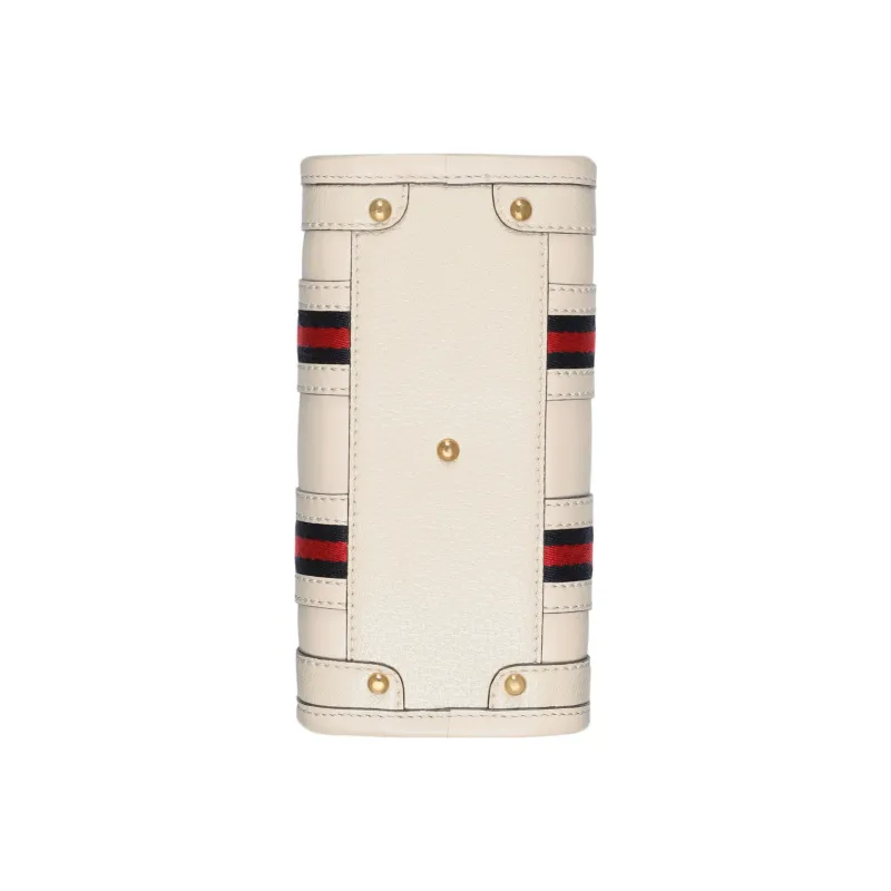 GUCCI Smooth Finish Leather Travel Bag, Shoulder Bag, Crossbody Bag, Handbag Mini Women's White-6