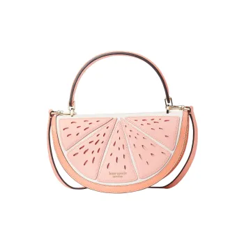 Kate Spade Rattan Cow Leather Patchwork Handbag Shoulder Bag Crossbody Bag Women's Pink