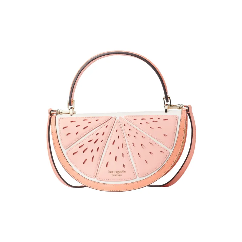 Kate Spade Rattan Cow Leather Patchwork Handbag Shoulder Bag Crossbody Bag Women's Pink-0