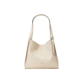 Kate Spade Knott Solid Color Pebble Texture Cow Leather Handbag, Shoulder Bag Large Size Women's Milk White