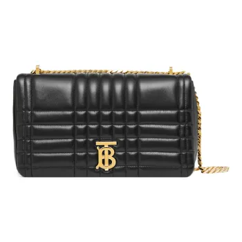 Burberry Lola Bag Quilting Lambskin Crossbody Bag Shoulder Bag Women's Black