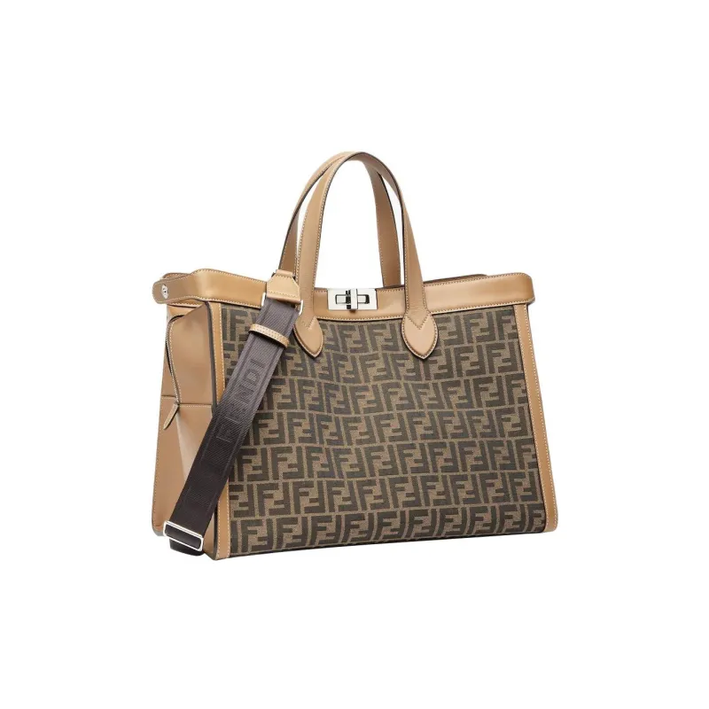 FENDI Polyester Shoulder Bag Crossbody Bag Handbag Men's Brown-2
