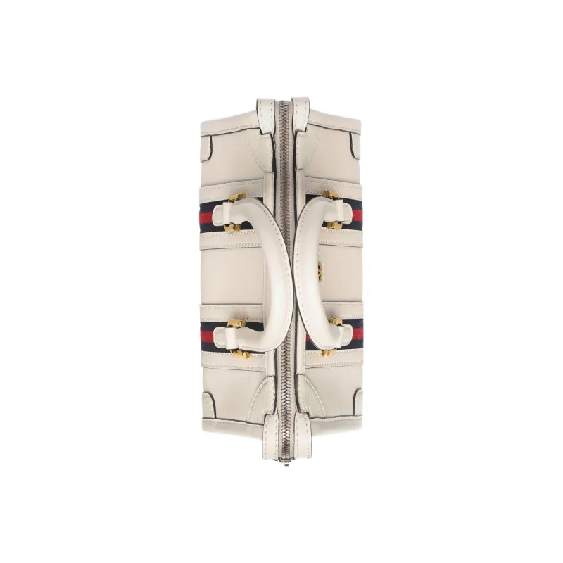 GUCCI Smooth Finish Leather Travel Bag, Shoulder Bag, Crossbody Bag, Handbag Mini Women's White-4
