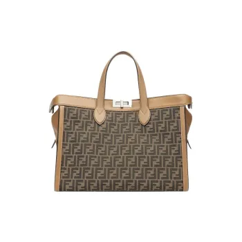 FENDI Polyester Shoulder Bag Crossbody Bag Handbag Men's Brown