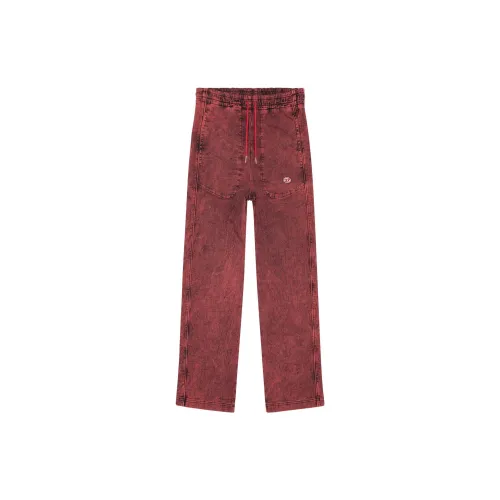 DIESEL Knitted Sweatpants Men Rusty Red