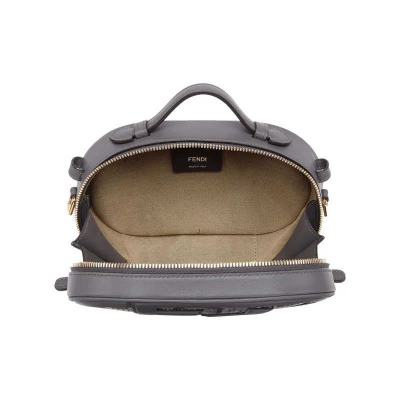 FENDI O'Lock Cow Leather Patchwork Snake Leather Camera Bag Handbag Shoulder Bag Crossbody Bag Mini Women's Gray-3