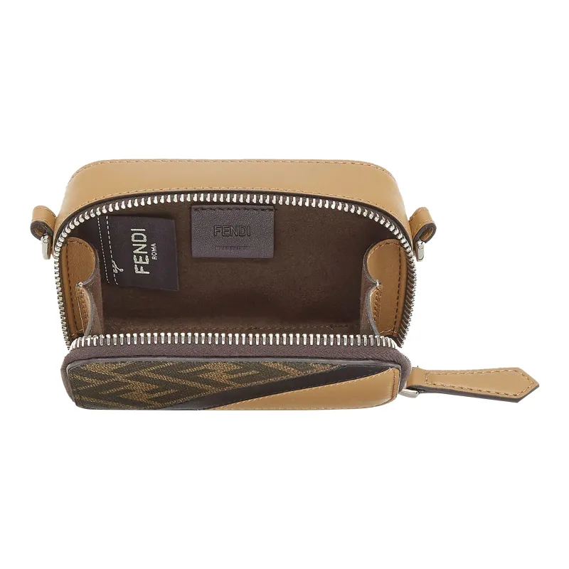 FENDI Artificial Leather Camera Bag Shoulder Bag Crossbody Bag Mini Men's Brown-2