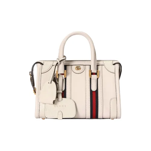 GUCCI Smooth Finish Leather Travel Bags Shoulder Bag Crossbody Bag Handbag Mini Women's White