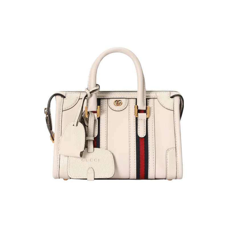 GUCCI Smooth Finish Leather Travel Bag, Shoulder Bag, Crossbody Bag, Handbag Mini Women's White-0