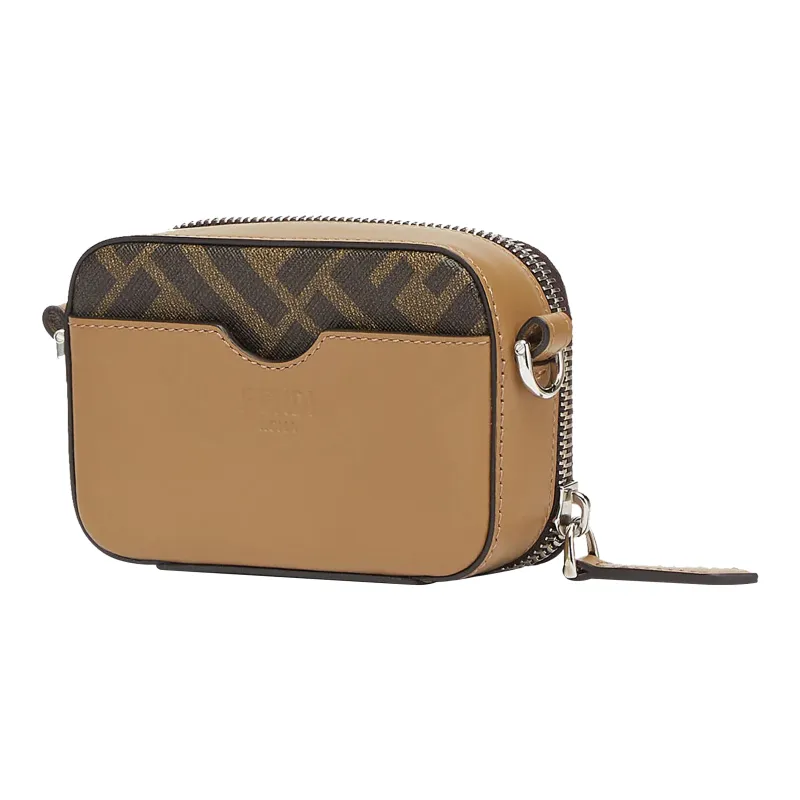 FENDI Artificial Leather Camera Bag Shoulder Bag Crossbody Bag Mini Men's Brown-1