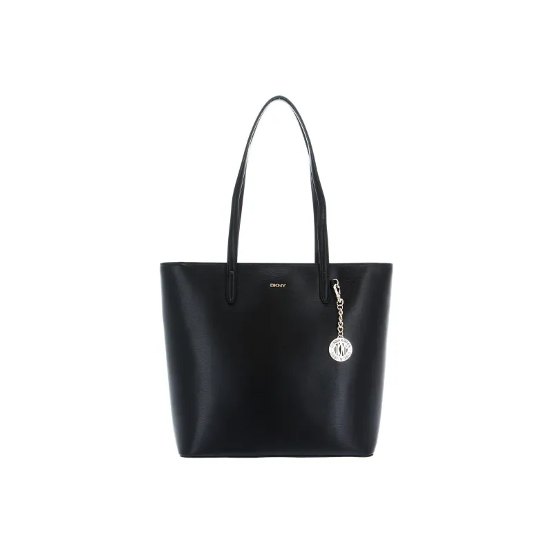 DKNY Cow Leather Tote Bag Shopping Bag Shoulder Bag Handbag Regular Women's Black-0