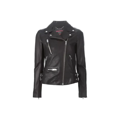 DIESEL Leather Jackets Women's Black