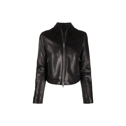 DIESEL Leather Jackets Women's Black