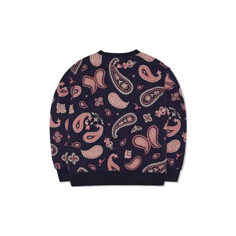 MLB Cashew Flower Sweatshirts Unisex Marine Blue-1