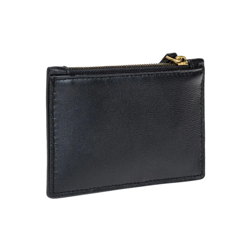 PINKO Sheepskin Combined With Calfskin Wallets Card Holders Women's Black-1