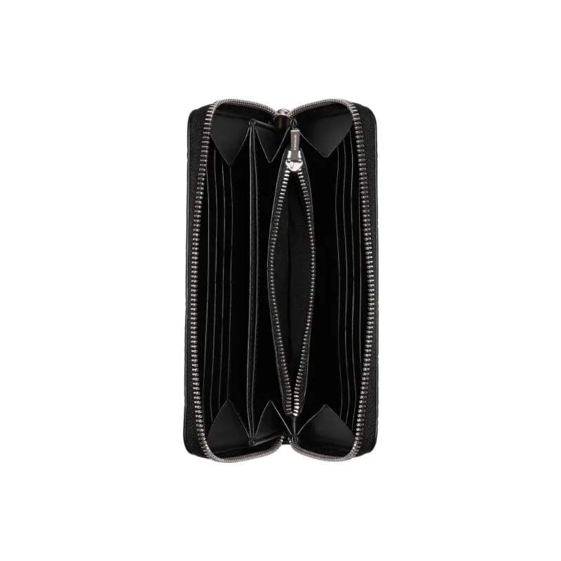 COACH MINT+SERF Collaboration Accordion Zip Glossy Pebbled Leather Card Holder Wallet Small Size Women's Black-2