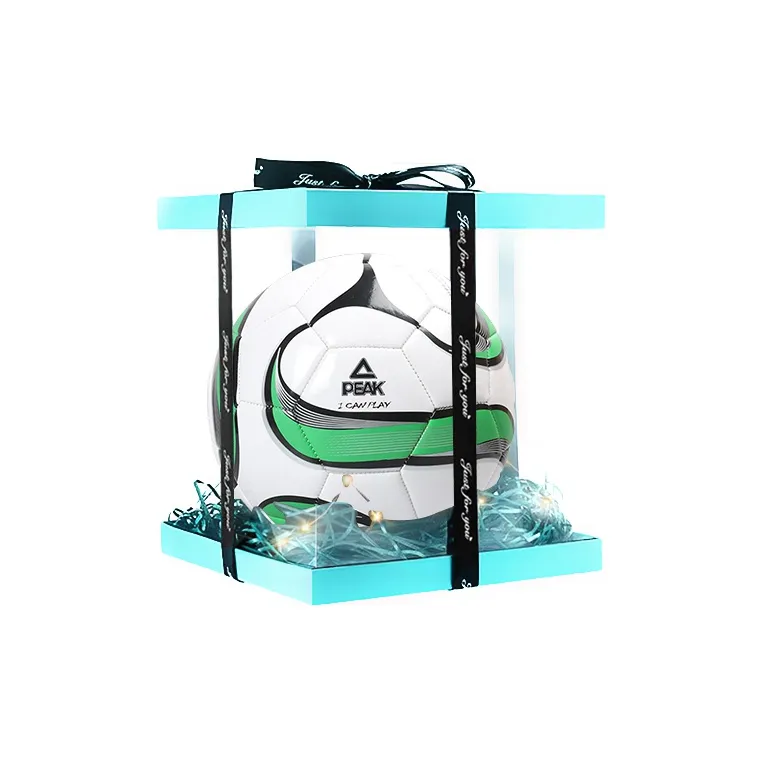 PEAK Size 5 Soccer PVC Machine Stitched Soccer Ball Unisex White Green-8