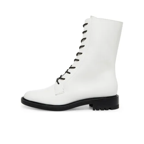 STEVE MADDEN Martin Boots Women's White