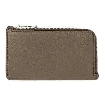 LOEWE Grained Calfskin Coin Purse Card Holder Men's Sand