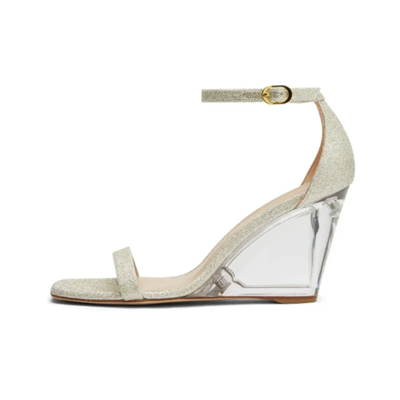 stuart weitzman Nudistlucite 85mm Wedge Sandals-0