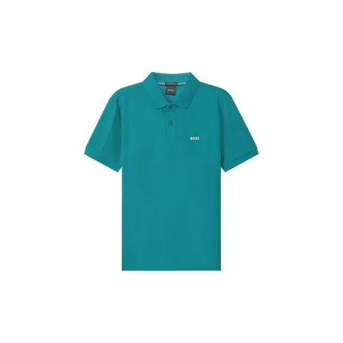 HUGO BOSS Polo Shirts Men Peacock Green