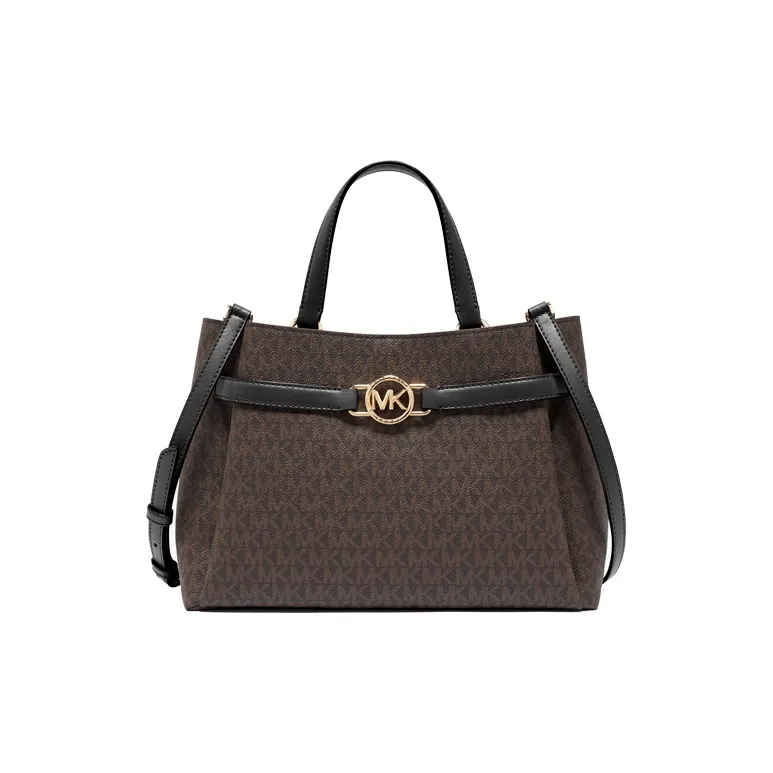 MICHAEL KORS Artificial Leather Shoulder Bag, Crossbody Bag, Handbag Medium Size Women's Dark Brown/Black-0