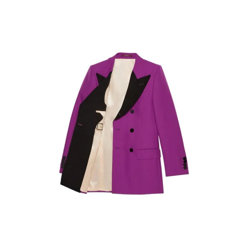 GUCCI Double-breasted Velvet Blazer-1