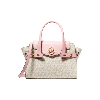 MICHAEL KORS Carmen Artificial Leather One Shoulder Handbag Medium Size Women's Vanilla White/Light Pink