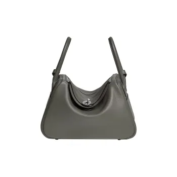 HERMES Lindy Evercolor Leather Shoulder Bag Women's 0L Grismeyer Rain Cloud Gray