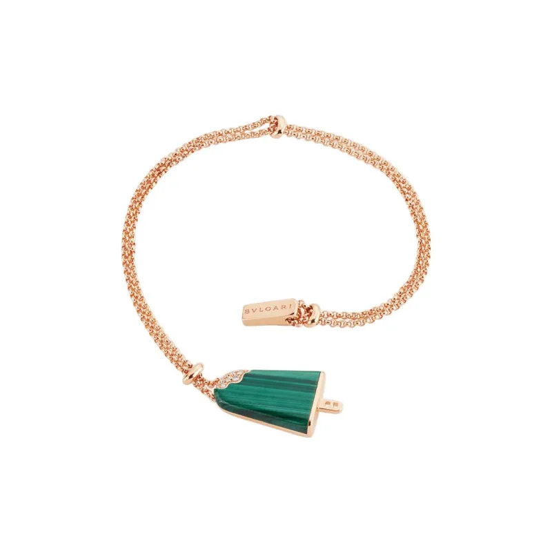BVLGARI Gelati Series 18K Rose Gold, Malachite, Pave Diamond Bracelets Women's-1