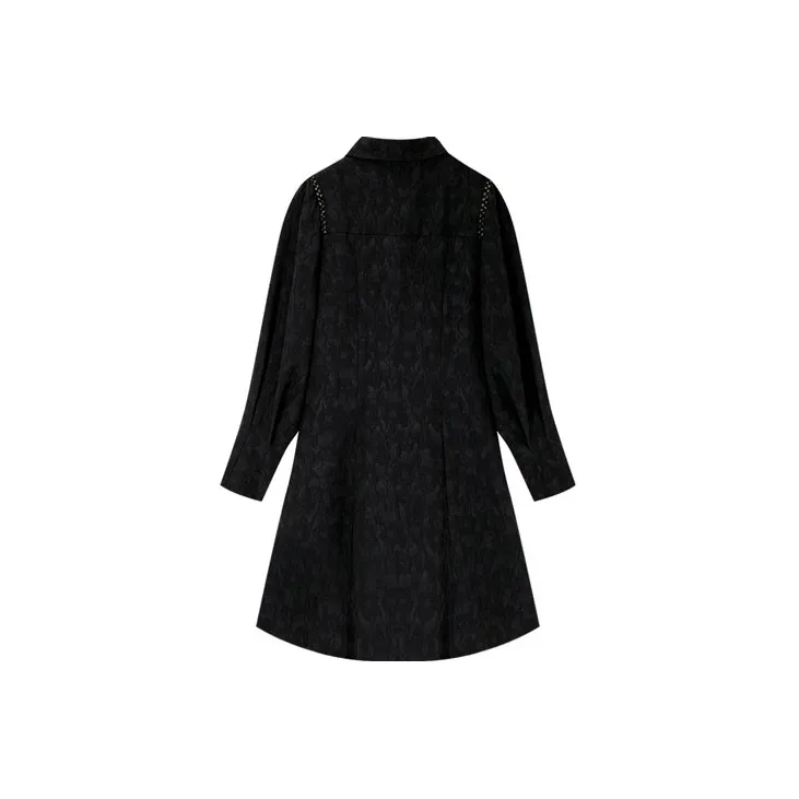 DKNY FW22 A-Line Skirt Dress Black-1