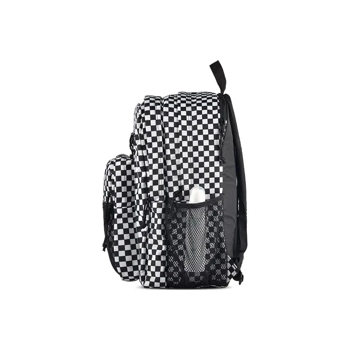 JanSport Polyester Backpack Medium Size Unisex Black White Plaid-2