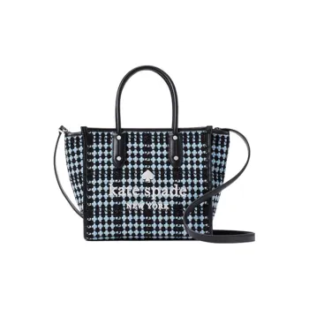 Kate Spade Fabric Tote Bag, Shopping Bag, Handbag, Shoulder Bag, Crossbody Bag Trumpets Women's Black & Blue