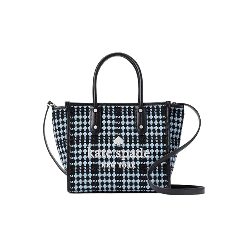 Kate Spade Fabric Tote Bag, Shopping Bag, Handbag, Shoulder Bag, Crossbody Bag Trumpets Women's Black & Blue-0