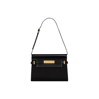 SAINT LAURENT MANHATTAN Calfskin Shoulder Bag Women's Black