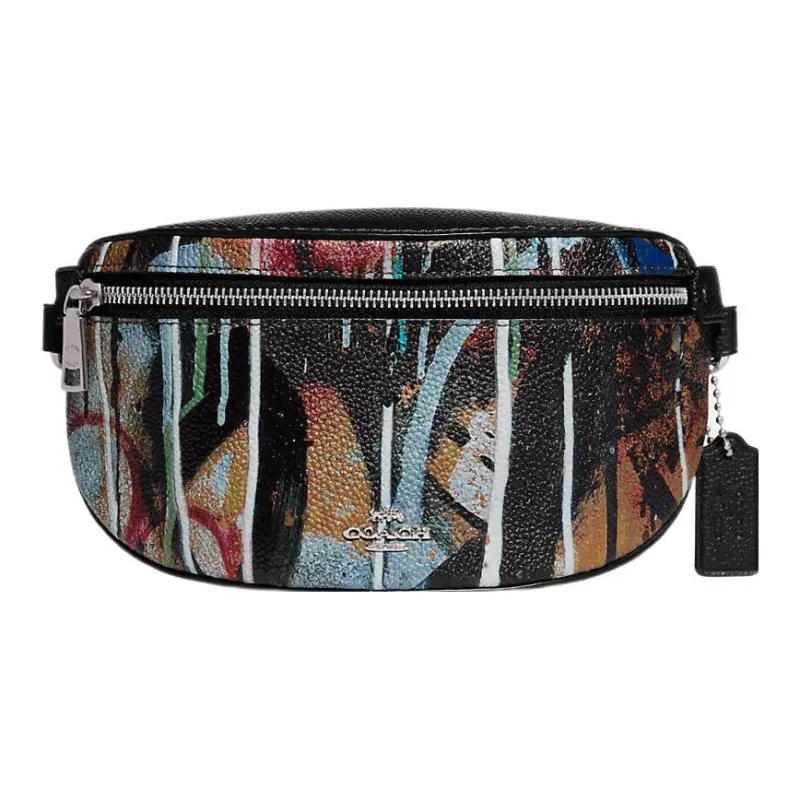 COACH MINT+SERF Collaboration Bethany Glossy Pebbled Leather Fanny Pack Small Size Women's Black-0