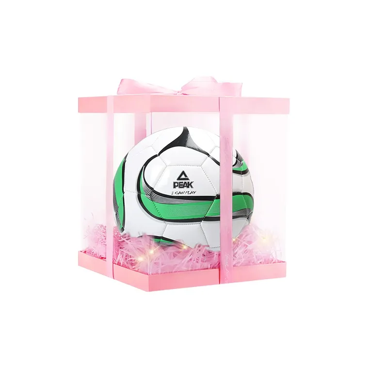 PEAK Size 5 Soccer PVC Machine Stitched Soccer Ball Unisex White Green-7