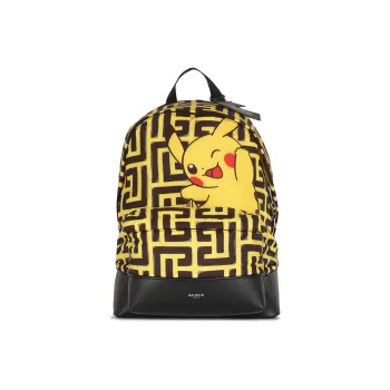 BALMAIN × POKÉMON Pokémon Collaboration Leather Detail Backpack Men's Yellow/Black