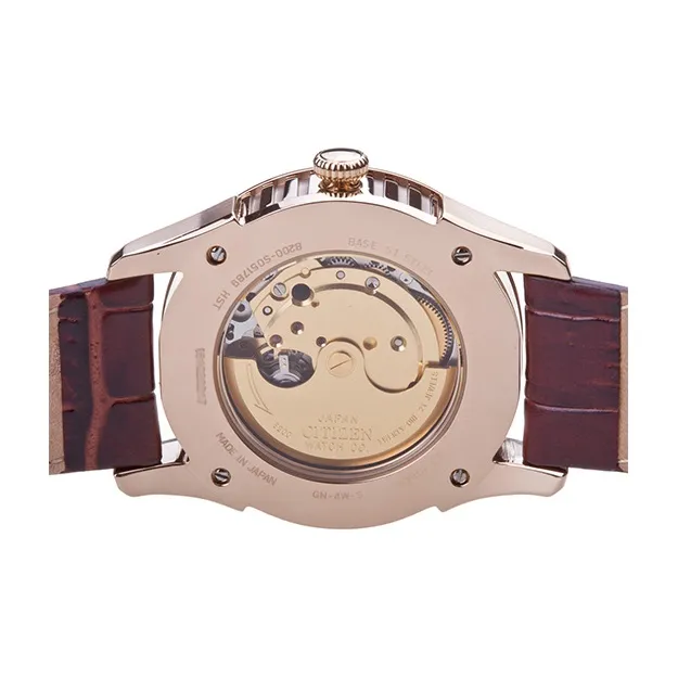 CITIZEN Automatic Mechanical Movement Cowhide Strap Watch Men's Watch White Dial-2